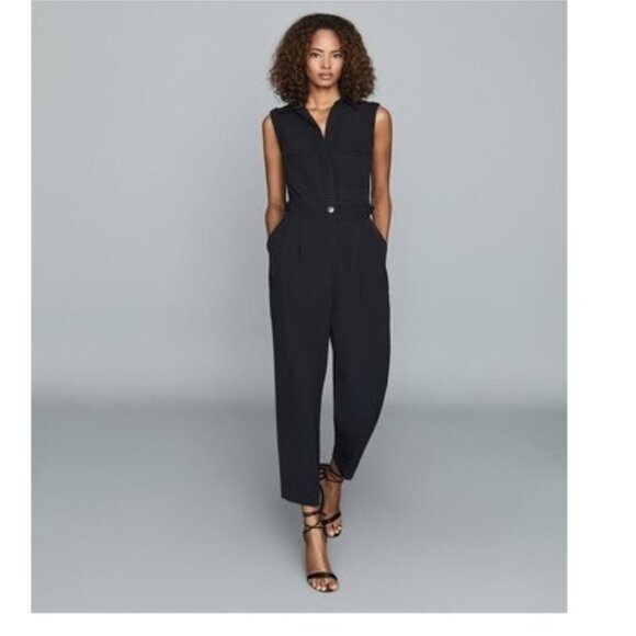 Reiss Abella Utility Belted Romper Jumpsuit - Picture 3 of 5
